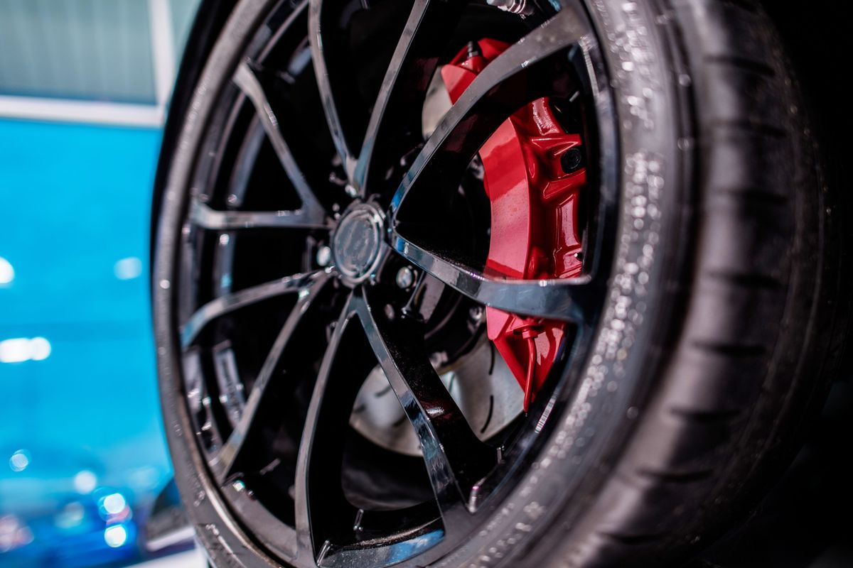 Gloss black powder coated alloy wheel